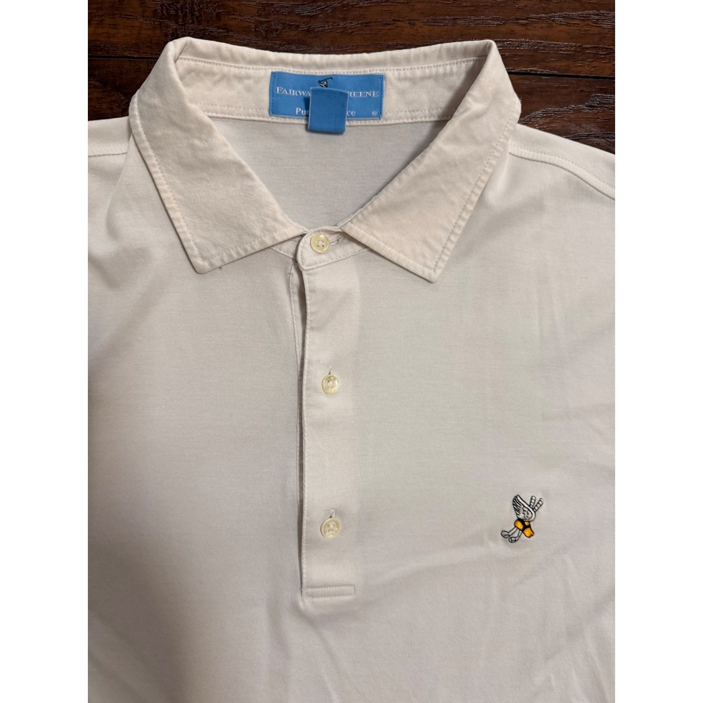 Fairway & Greene Winged Foot Golf Polo Shirt Mens XL White Pureformance Sho Slv - Picture 2 of 4